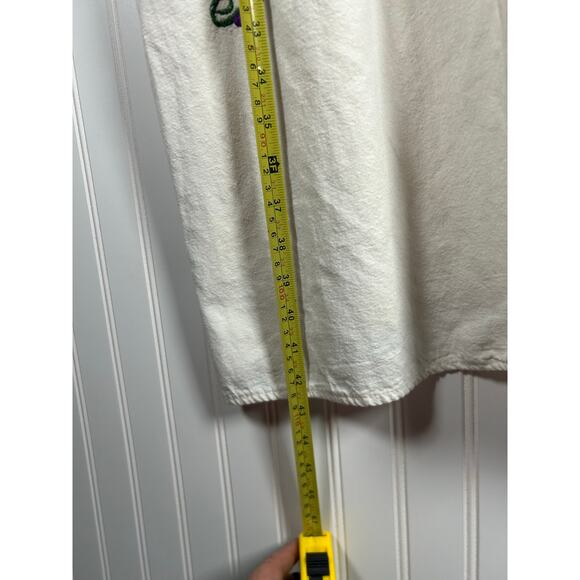 Zaros Artesanias Vestido/Kimonas Hand Made Embroidered Dress White Sz L hippie - Picture 4 of 11